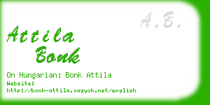 attila bonk business card